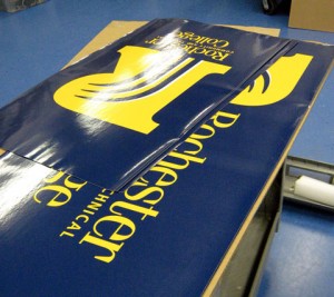 The finished vinyl panels, waiting to be installed.