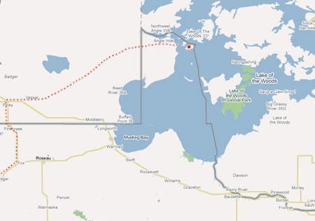 jimscornermap The dotted line shows the route driven by our tech.