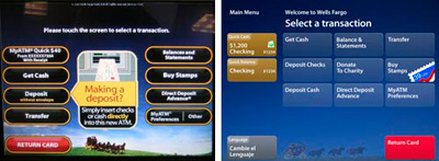 Old menu, left; new menu, right.