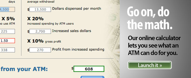 Use our profit calculator to estimate what an ATM would be worth to you
